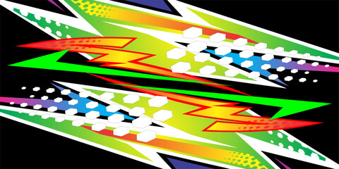 racing background vector design with patterns of stripes and bright colors. such as green, yellow and others