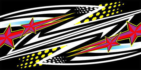 racing background vector design with stripes and stars pattern in nice color on black background