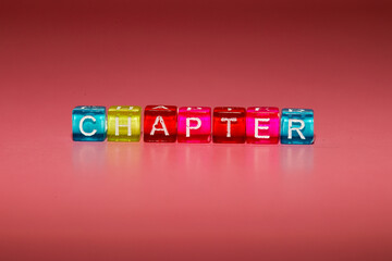 the word "chapter" made up of cubes	