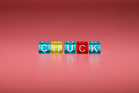 the word "chuck" made up of cubes	