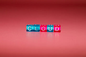 the word "cloud" made up of cubes