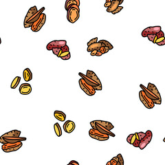 potato sweet food yam orange vector seamless pattern thin line illustration