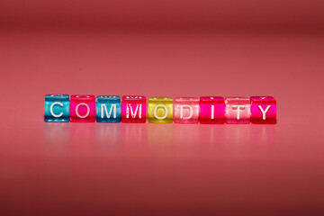 the word "commodity" made up of cubes