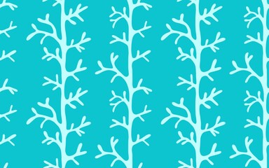 Flora abstract branches seamless leaves pattern for kitchen textiles and fabrics and linens and wrapping