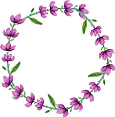 frame made of purple  flowers