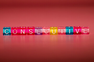 the word "consecutive" made up of cubes