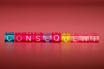 the word "consequent" made up of cubes