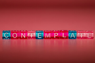 the word "contemplate" made up of cubes