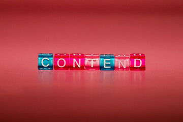the word "contend" made up of cubes