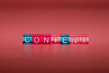 the word "content" made up of cubes