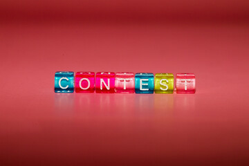 the word "contest" made up of cubes