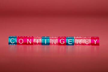 the word "contingency" made up of cubes