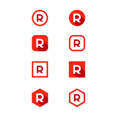 letter R icon sample