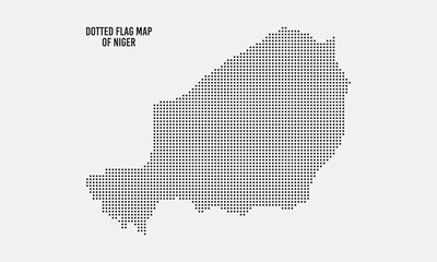 Dotted Niger Map Vector Illustration