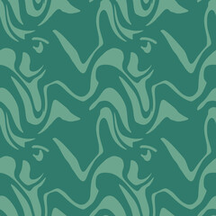 Seamless vector sea background in a flat style. Abstract illustration with ripple effect on water. Ripples, waves, vibrations, frequencies. Turquoise color. Minimalism