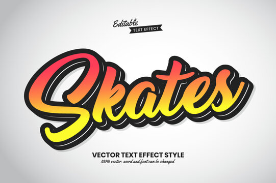 Skates Text, Funky Text Effect Style Editable