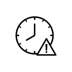 Icono de advertencia de tiempo. Caducidad. Concepto de aviso. Ilustración vectorial