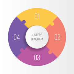 4 steps process modern infographic diagram