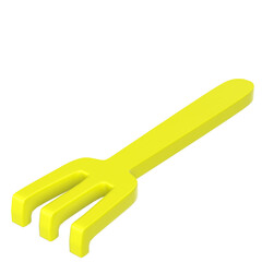 3D rendering illustration of a rake beach toy