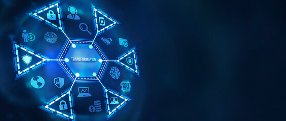 Internet, business, Technology and network concept.Business Transformation. Future and Innovation Internet and network concept. 3d illustration.