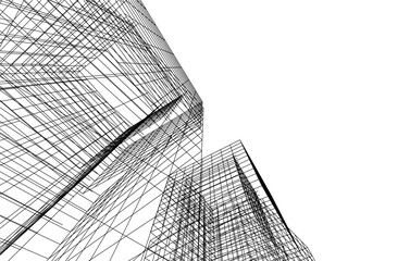 Abstract architecture vector 3d illustration
