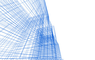 Abstract architecture vector 3d illustration