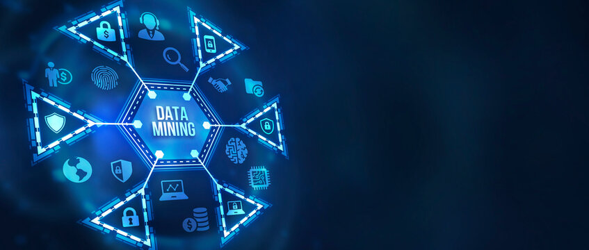 Internet, business, Technology and network concept. Data mining concept. 3d illustration.