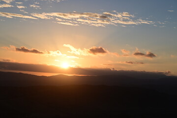 sunset over the mountains