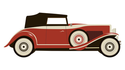 retro car vector illustration isolated on white background