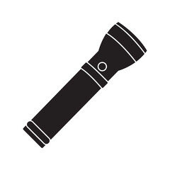 Powerful led torch light icon | Black Vector illustration |