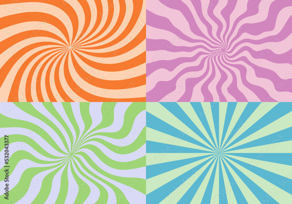 Poster Solar Explosion Background. Sun Burst Effect with Waves. Swirl Vector Pattern. Twisted and Distorted Texture