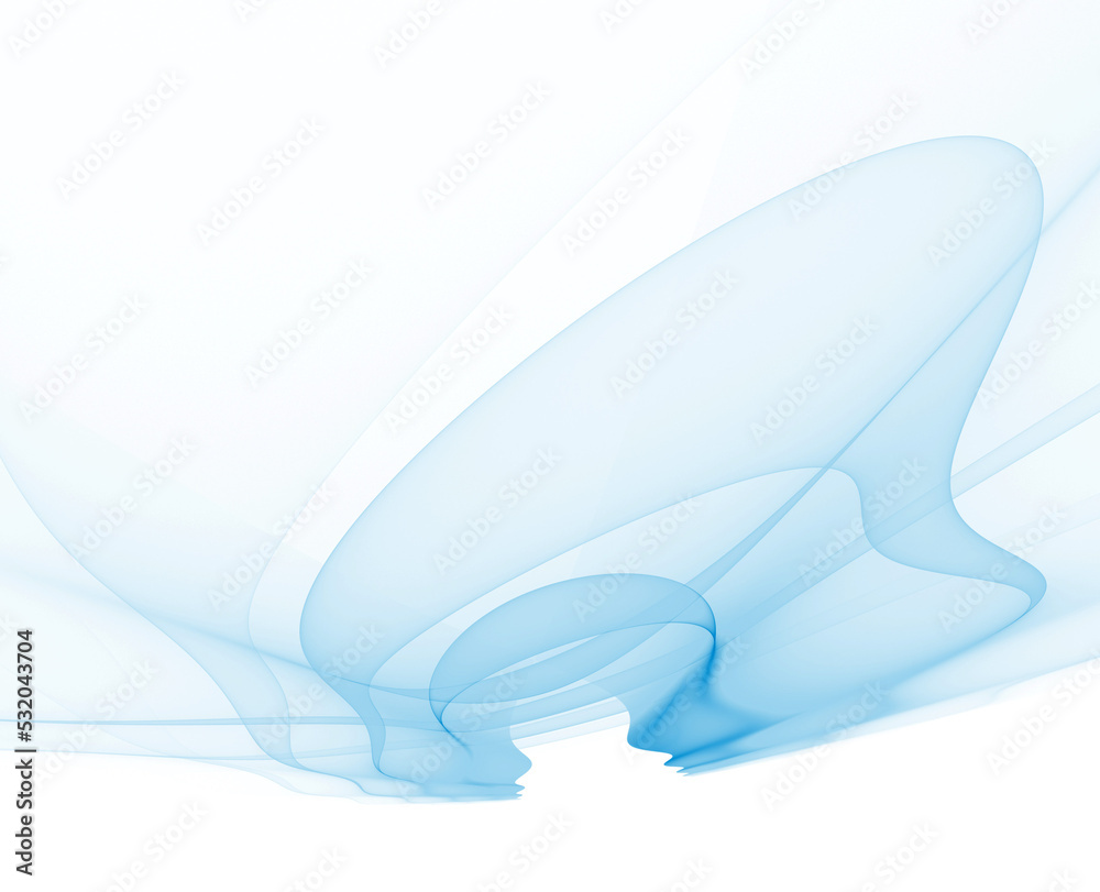 Poster abstract light blue translucent shape. raster graphics