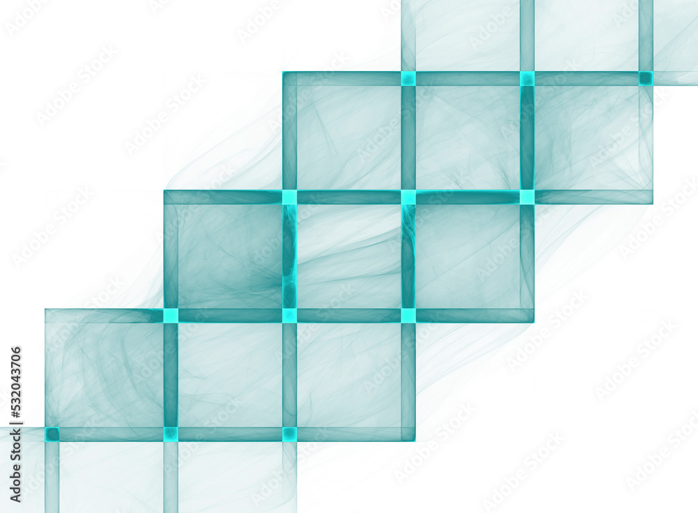 Aufkleber Abstract glowing textured fractal grid for black background. Raster graphics
