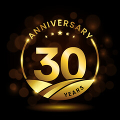 30 years anniversary, Anniversary celebration logo design. vector template illustration