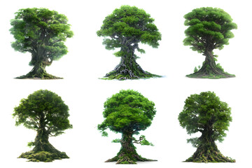 fantasy trees, collection of giant epic world trees - obrazy, fototapety, plakaty