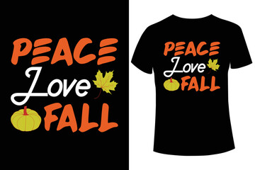 Peace love fall t-shirt design template
