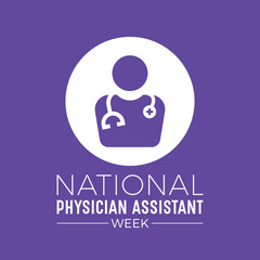 National physician assistant week is celebrated every year in october 6-12. Template for banner, card, background. Vector illustration. - obrazy, fototapety, plakaty