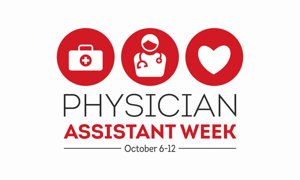 National physician assistant week is celebrated every year in october 6-12. Template for banner, card, background. Vector illustration.