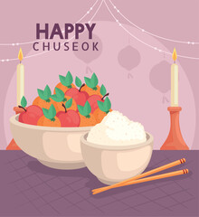 korea chuseok lettering postcard