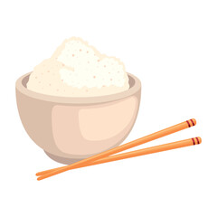 asian rice with chopsticks