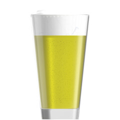 3D rendering illustration of a beer glass
