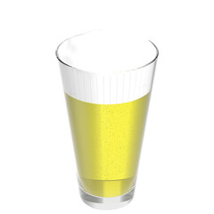 3D rendering illustration of a beer glass