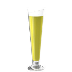 3D rendering illustration of a beer glass