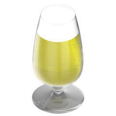 3D rendering illustration of a beer glass