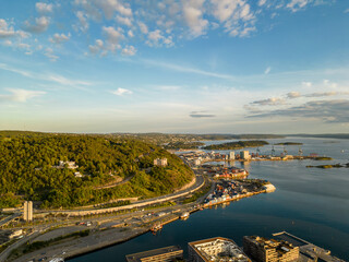 Aerial fjord landscape Oslo Norway