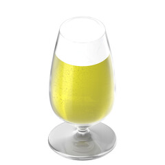 3D rendering illustration of a beer glass