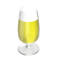 3D rendering illustration of a beer glass