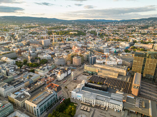 Aerial photo Downtown Oslo Norway