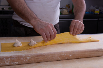 Making home made ravioli series of photo full lesson