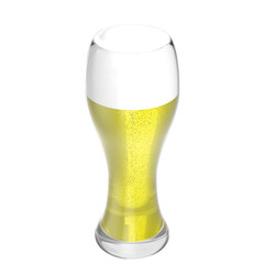 3D rendering illustration of a beer glass
